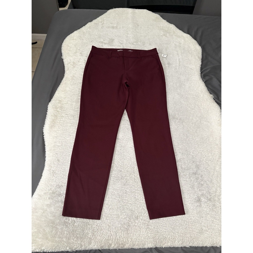 New Old Navy High Rise Pixie Skinny Burgundy Chino Pants Size 10 Petite 10P S - Picture 1 of 8